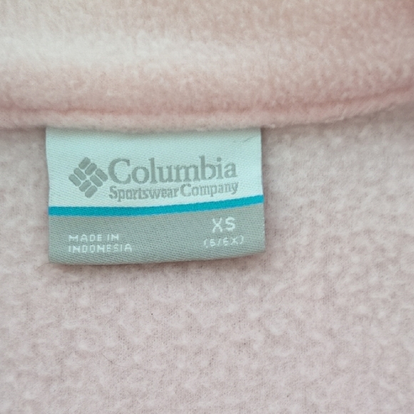 Columbia Light Pink Fleece Jacket with Dark Pink Trim - Picture 2 of 2
